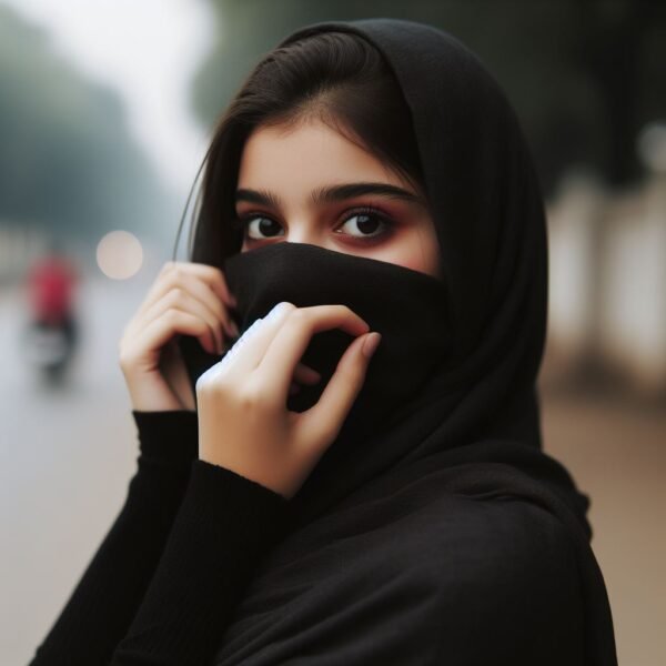 hijab girl hide face pic 11