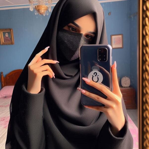 hijab girl hide face pic 12