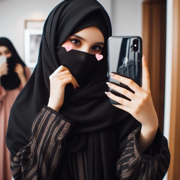 hijab girl hide face pic 15