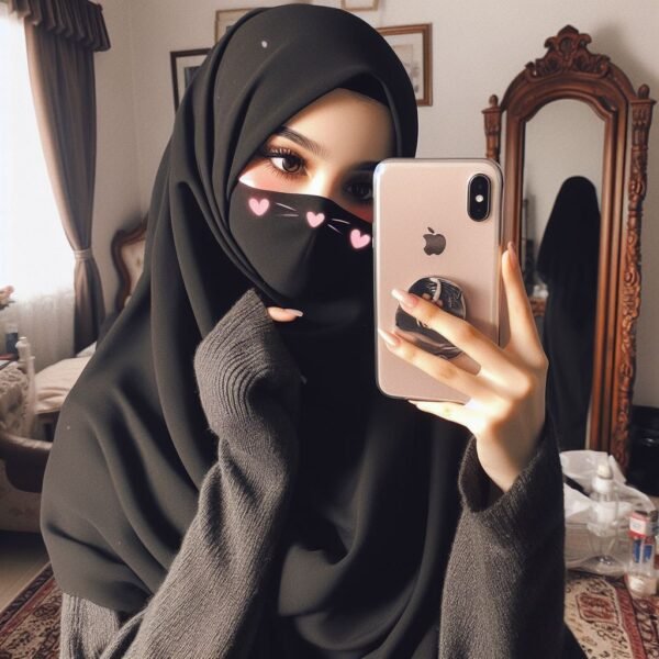 hijab girl hide face pic 17