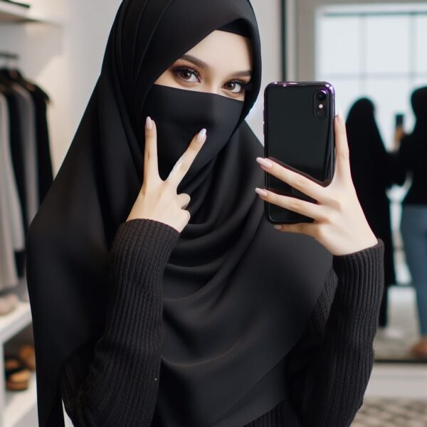 hijab girl hide face pic 19