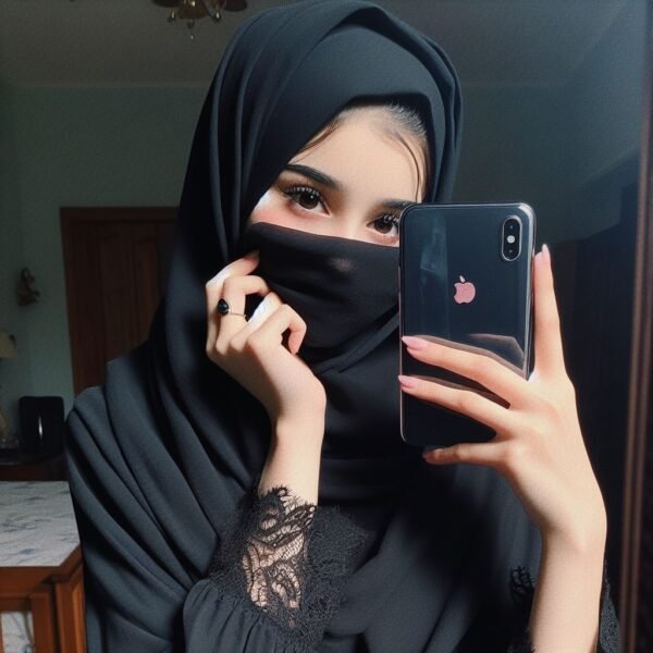 hijab girl hide face pic 2