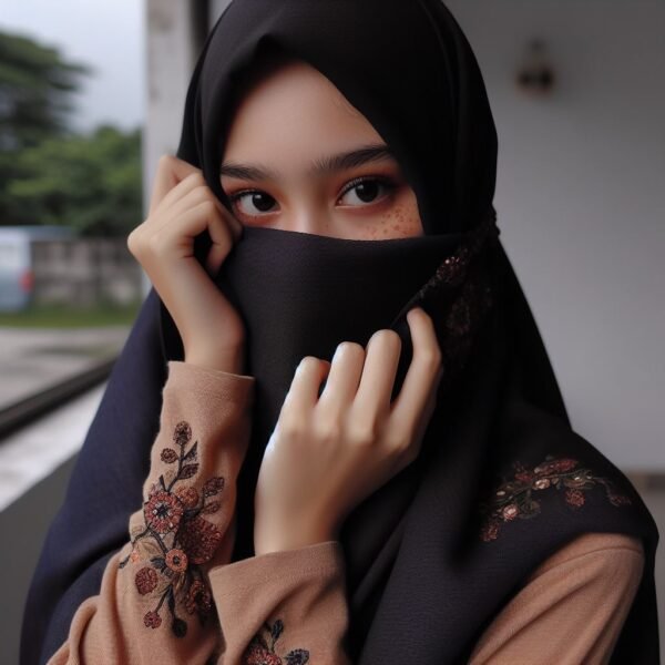 hijab girl hide face pic 23