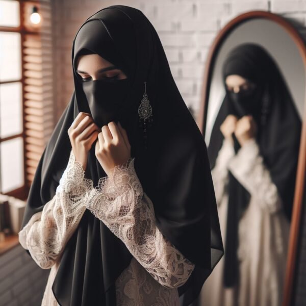 hijab girl hide face pic 7