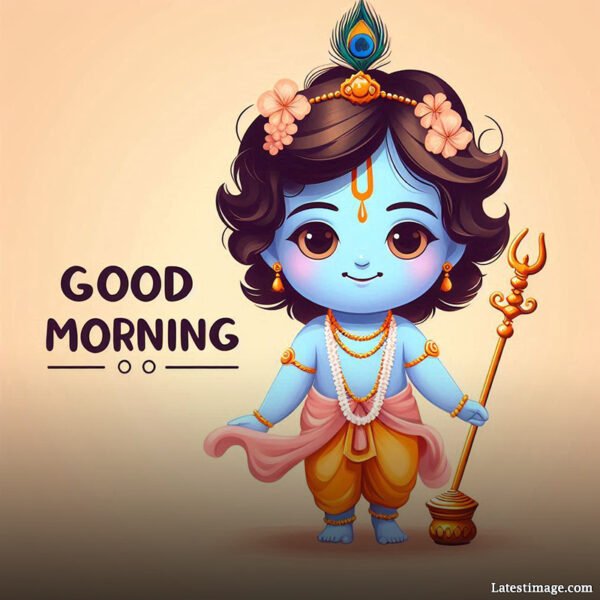 Cute krishna morning image