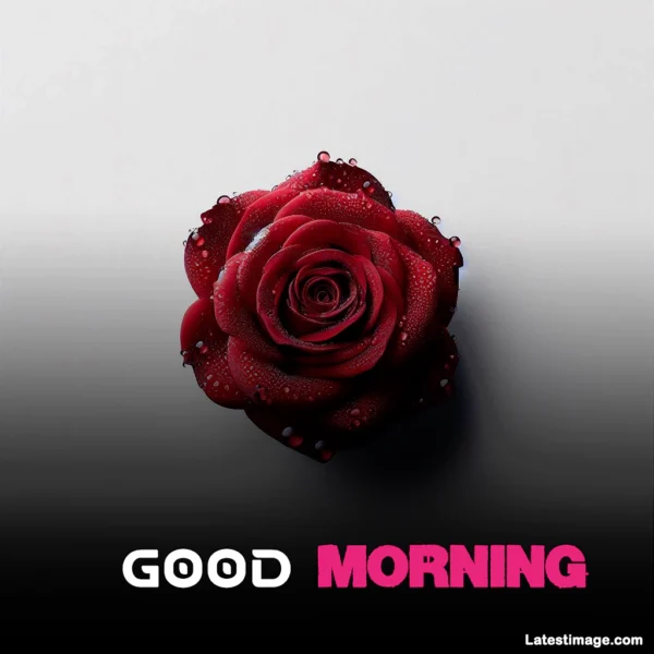 Good Morning Red Rose Flower Image