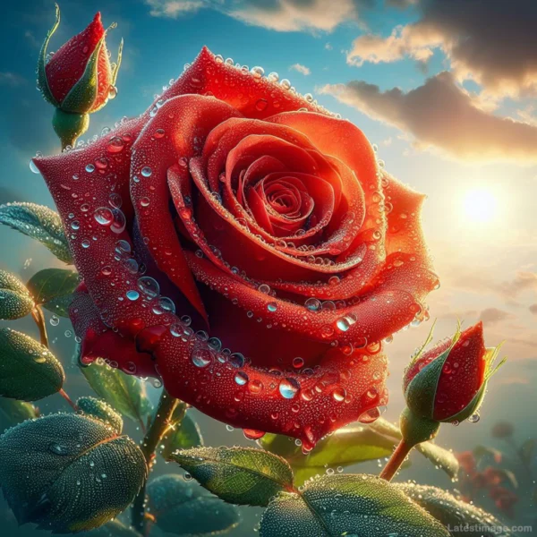 Red rose flower image