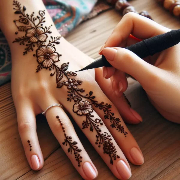 Simple One Hand Mehendi Design