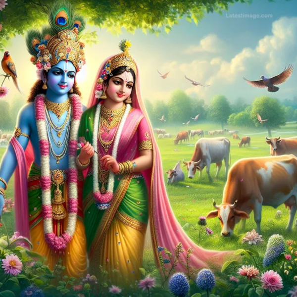 cute radhe krishna image