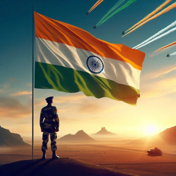 Army Men With Indian Flag Image