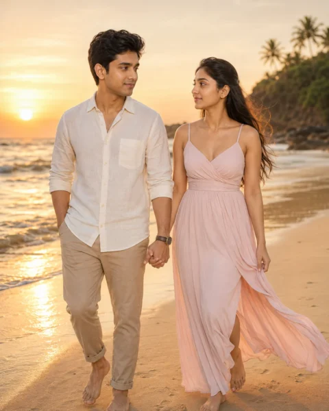 beach couple prompt for gemini ai