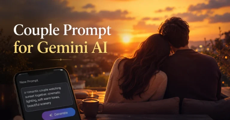 Romantic couple prompt for Gemini AI with copy-paste AI photo prompt examples