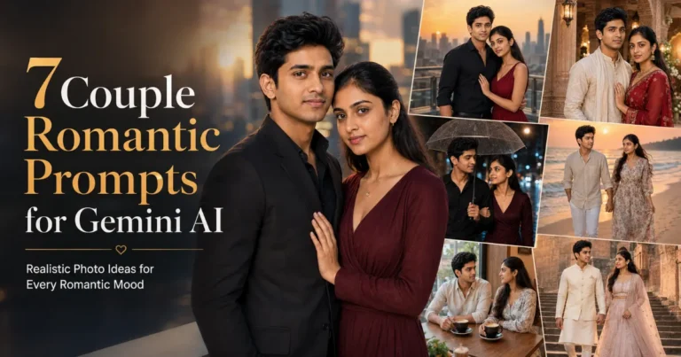 Romantic couple prompt examples for creating realistic photos with Gemini AI