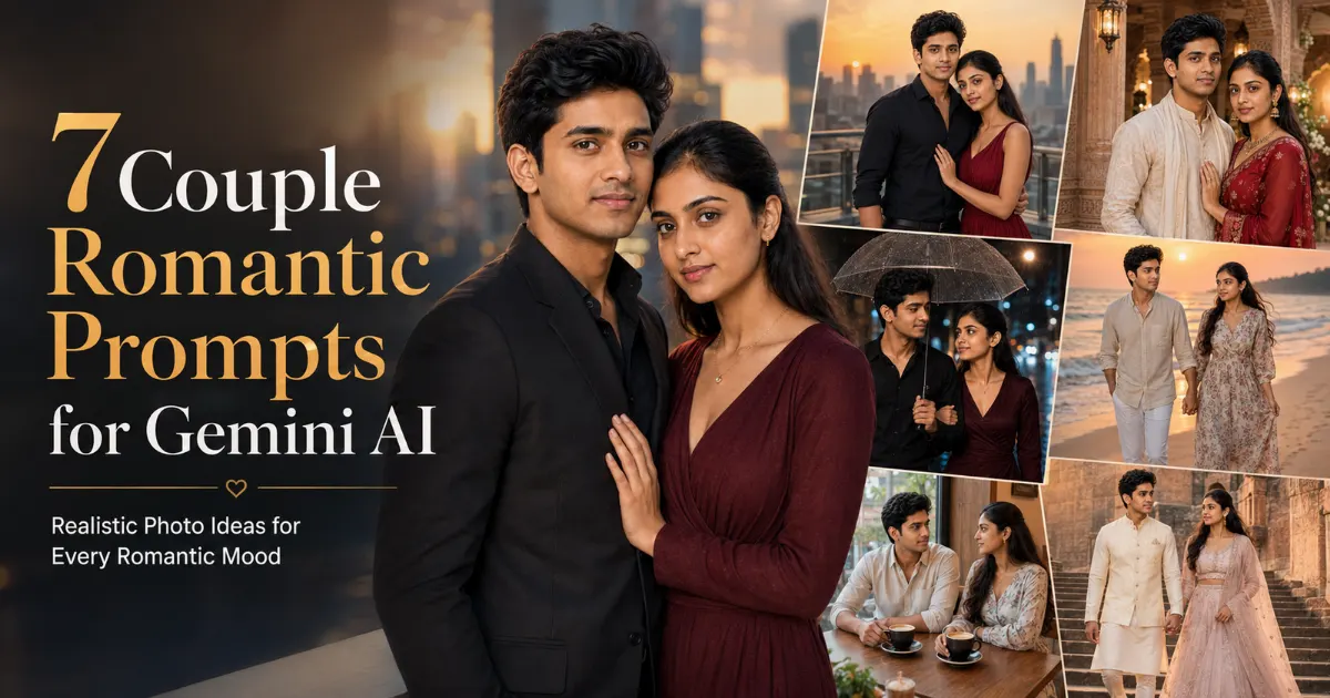 Romantic couple prompt examples for creating realistic photos with Gemini AI