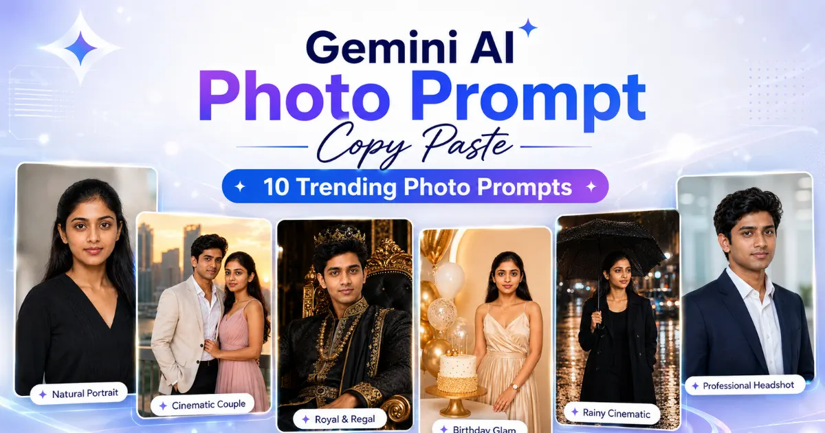 Gemini AI photo prompt copy paste examples for realistic AI image editing