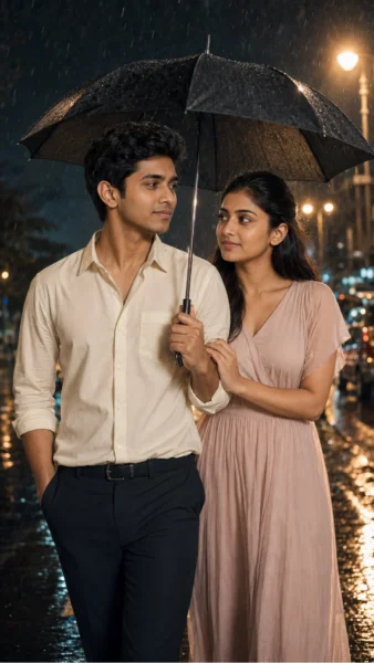 rainy street couple prompt gemini ai